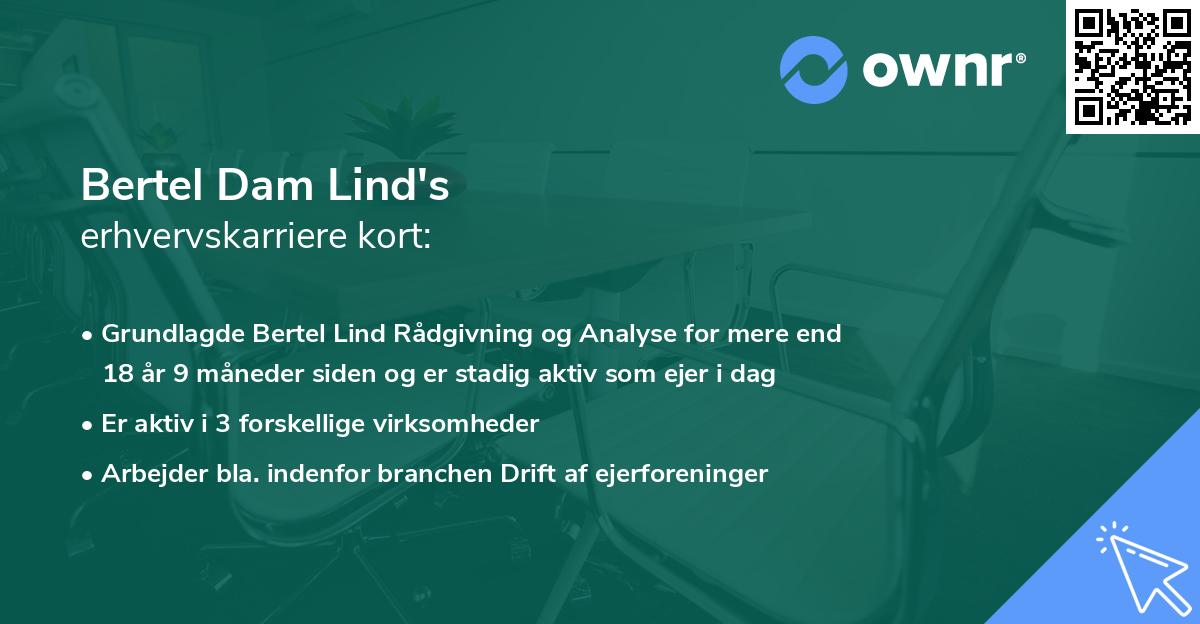 Bertel Dam Lind's erhvervskarriere kort