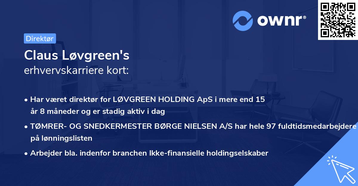 Claus Løvgreen's erhvervskarriere kort