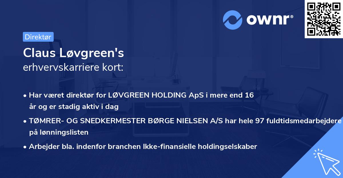 Claus Løvgreen's erhvervskarriere kort