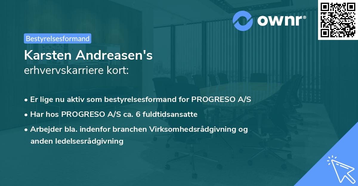 Karsten Andreasen's erhvervskarriere kort