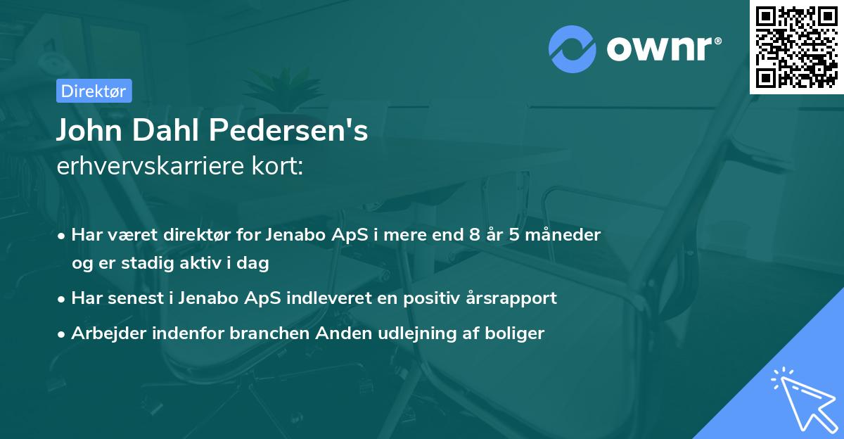 John Dahl Pedersen's erhvervskarriere kort