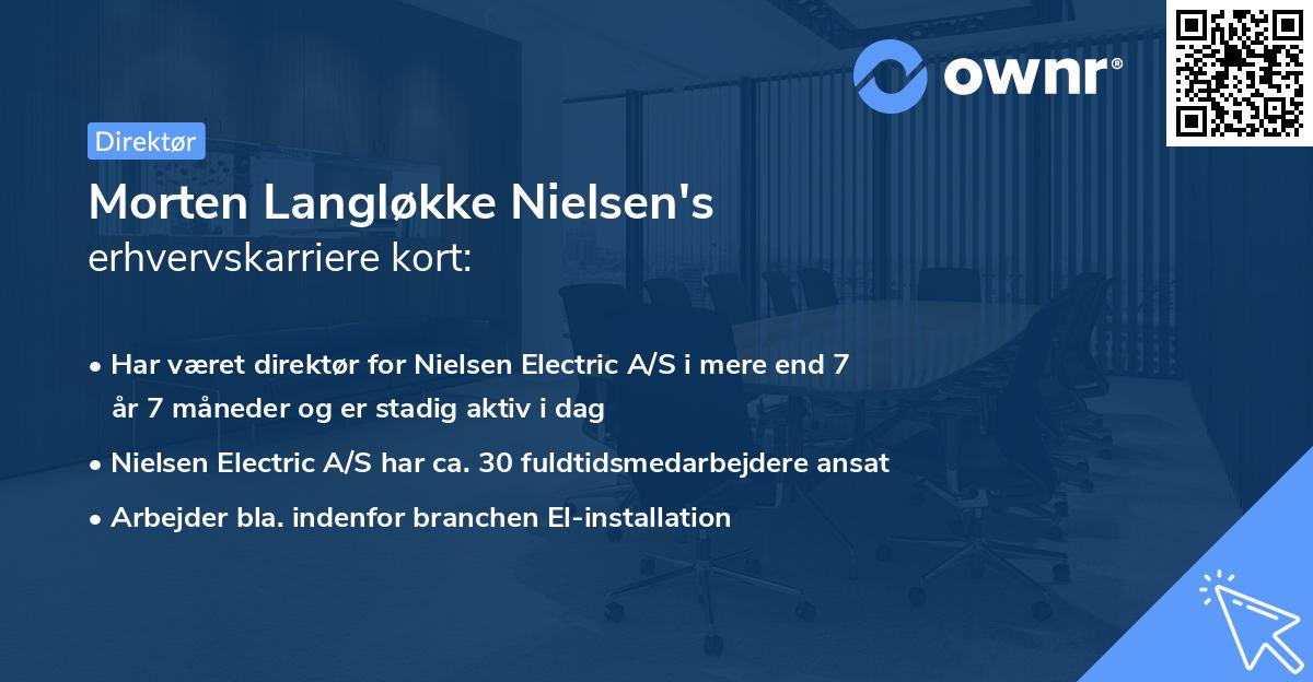 Morten Langløkke Nielsen's erhvervskarriere kort