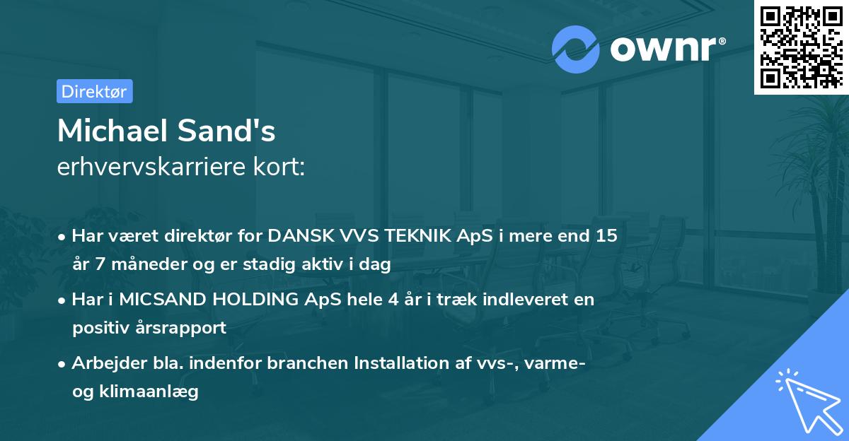 Michael Sand's erhvervskarriere kort