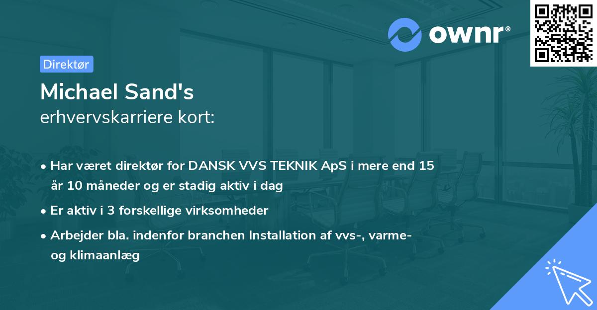 Michael Sand's erhvervskarriere kort