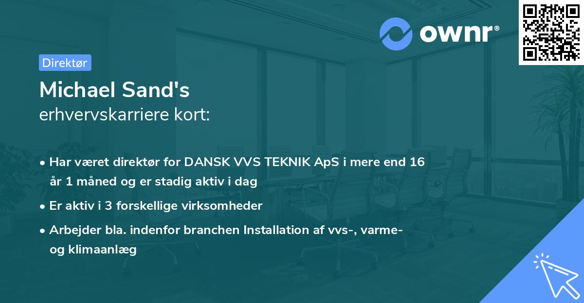 Michael Sand's erhvervskarriere kort