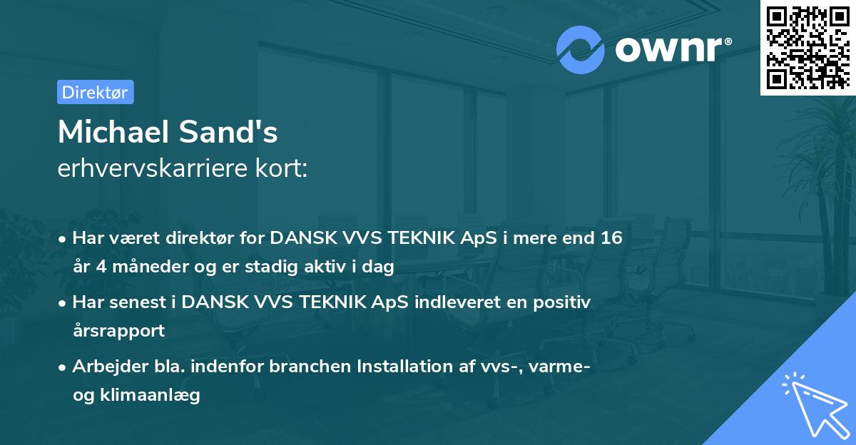 Michael Sand's erhvervskarriere kort