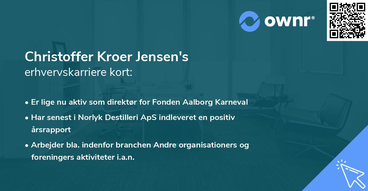 Christoffer Kroer Jensen's erhvervskarriere kort