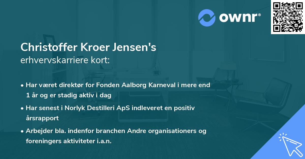 Christoffer Kroer Jensen's erhvervskarriere kort