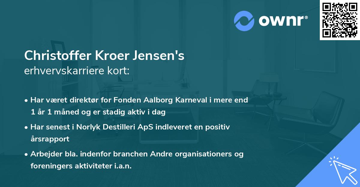 Christoffer Kroer Jensen's erhvervskarriere kort