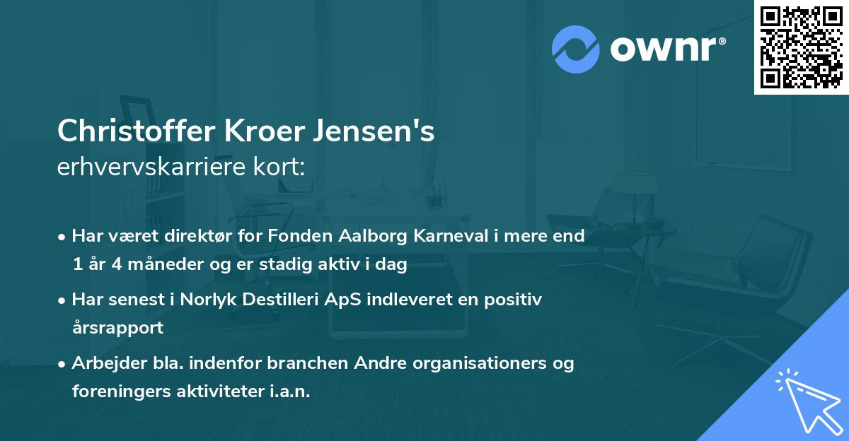 Christoffer Kroer Jensen's erhvervskarriere kort