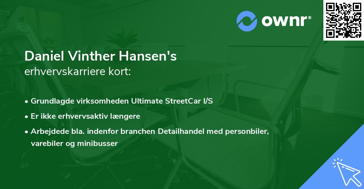 Daniel Vinther Hansen's erhvervskarriere kort