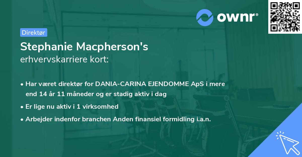 Stephanie Macpherson's erhvervskarriere kort