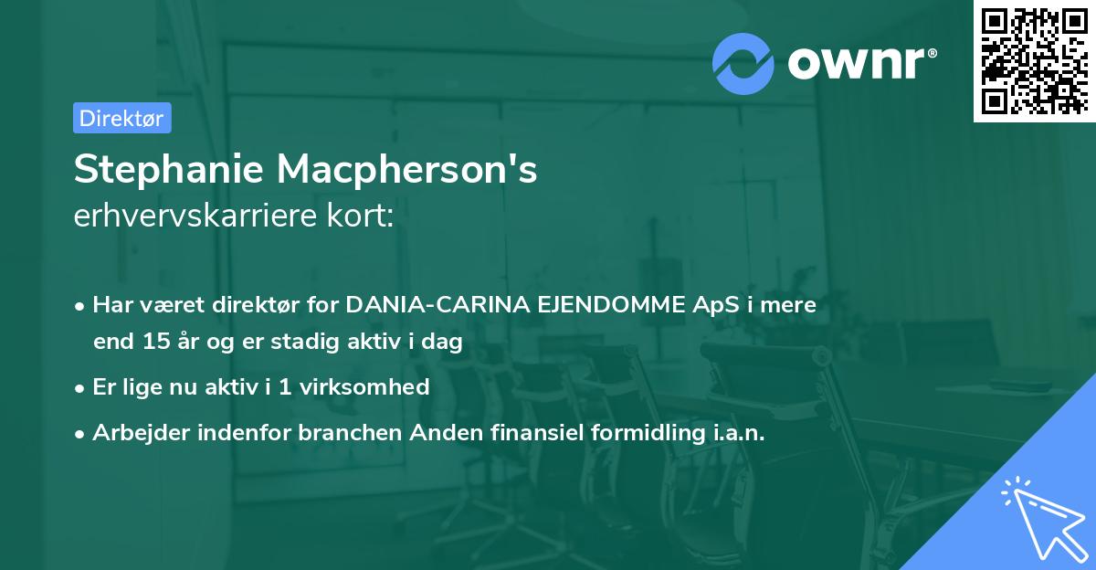 Stephanie Macpherson's erhvervskarriere kort