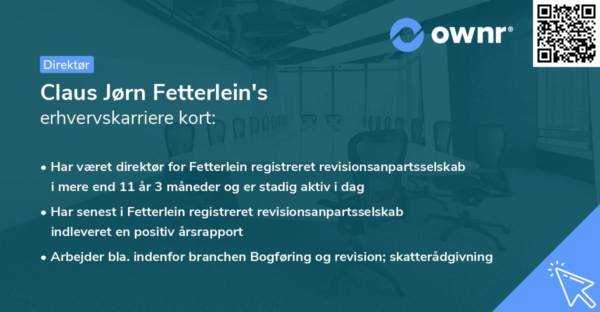 Claus Jørn Fetterlein's erhvervskarriere kort