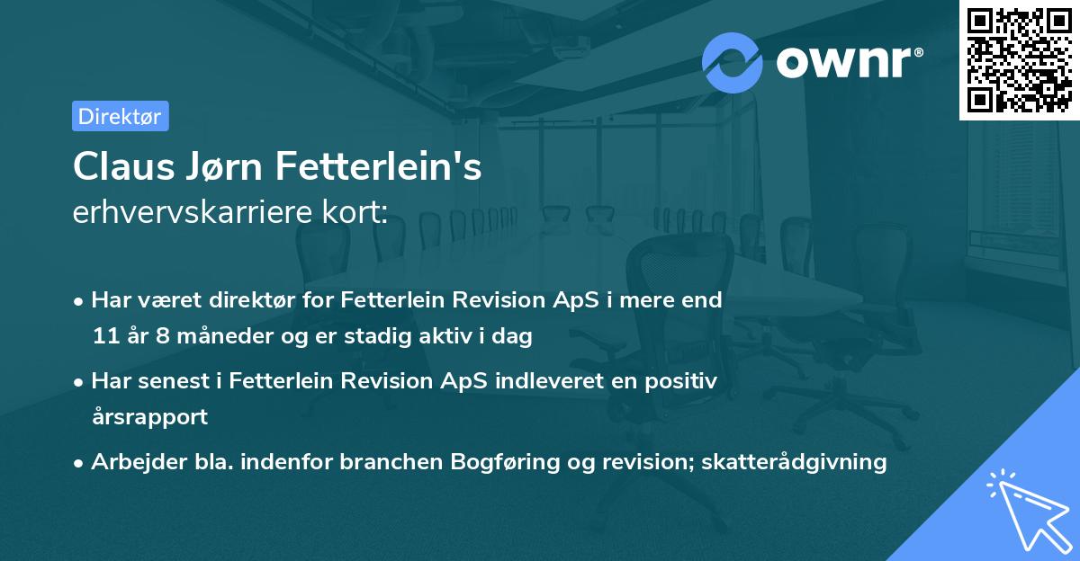 Claus Jørn Fetterlein's erhvervskarriere kort