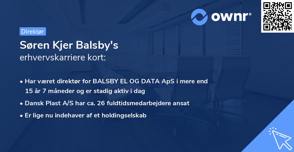 Søren Kjer Balsby's erhvervskarriere kort