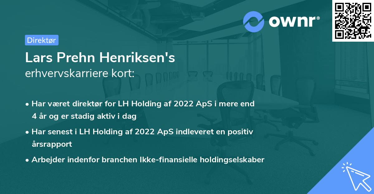 Lars Prehn Henriksen's erhvervskarriere kort