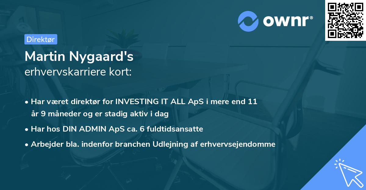 Martin Nygaard's erhvervskarriere kort