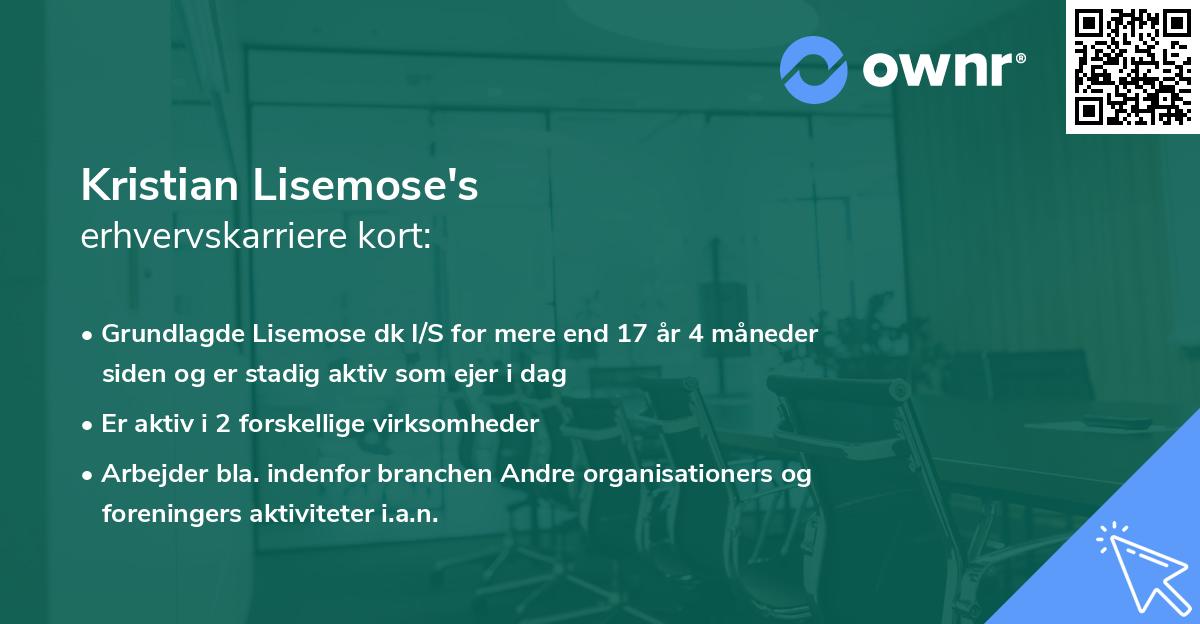 Kristian Lisemose's erhvervskarriere kort