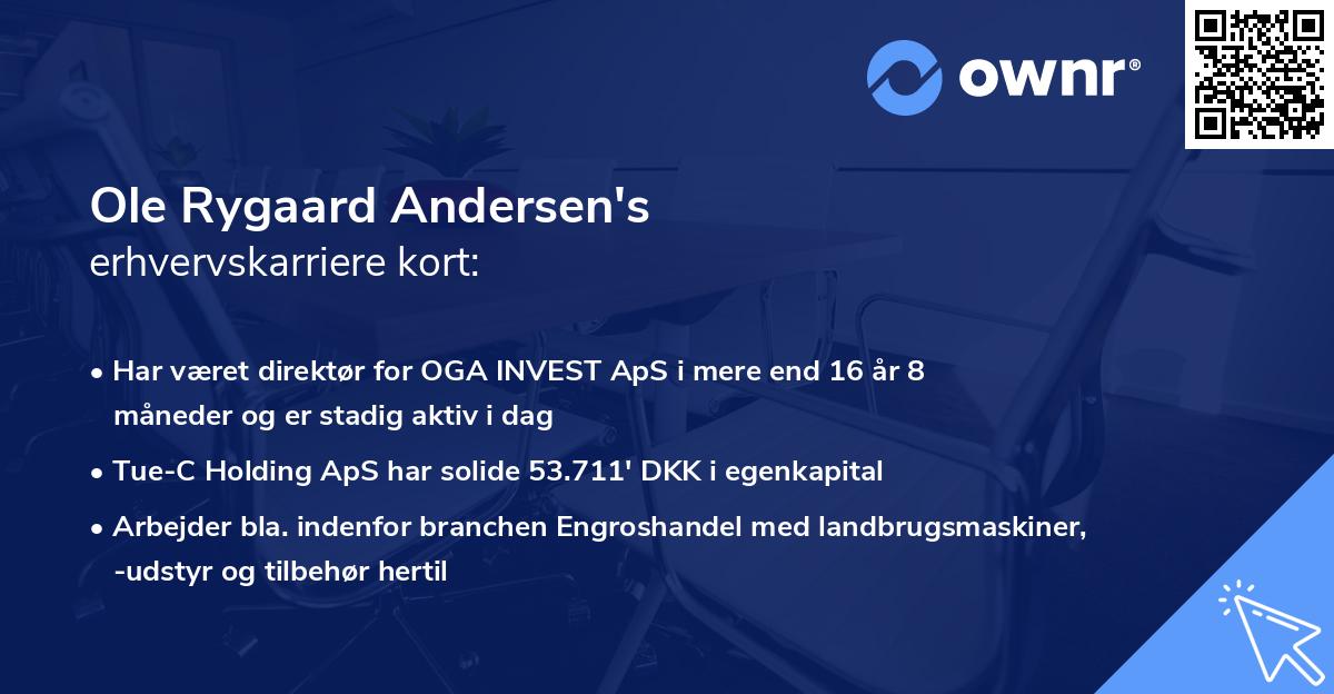 Ole Rygaard Andersen's erhvervskarriere kort