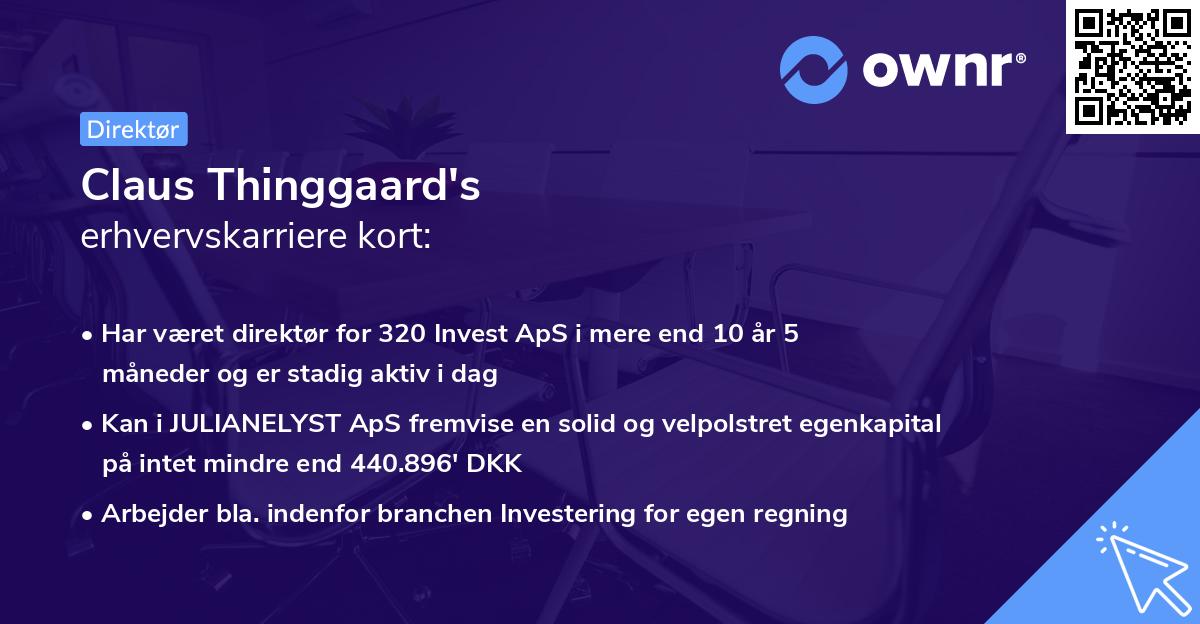 Claus Thinggaard's erhvervskarriere kort