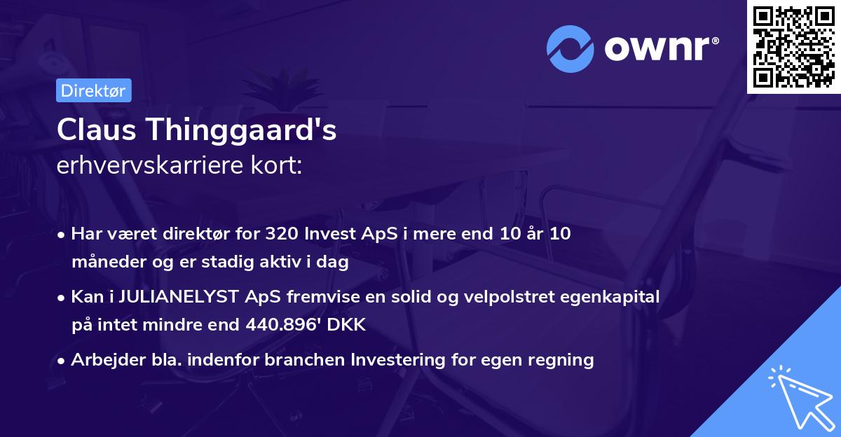 Claus Thinggaard's erhvervskarriere kort