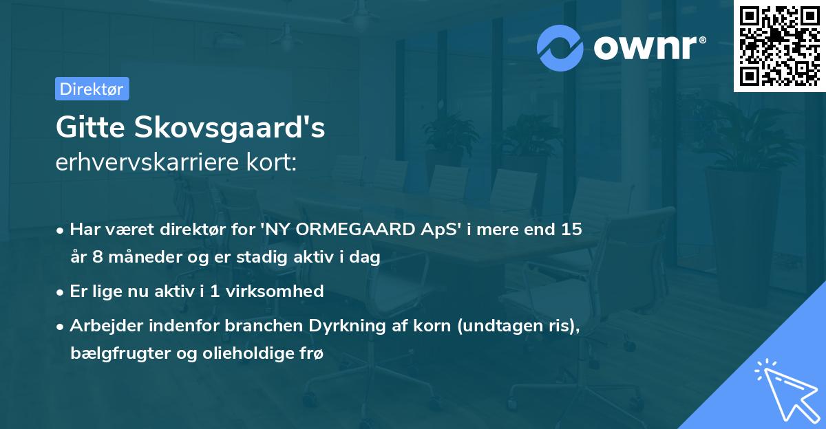 Gitte Skovsgaard's erhvervskarriere kort
