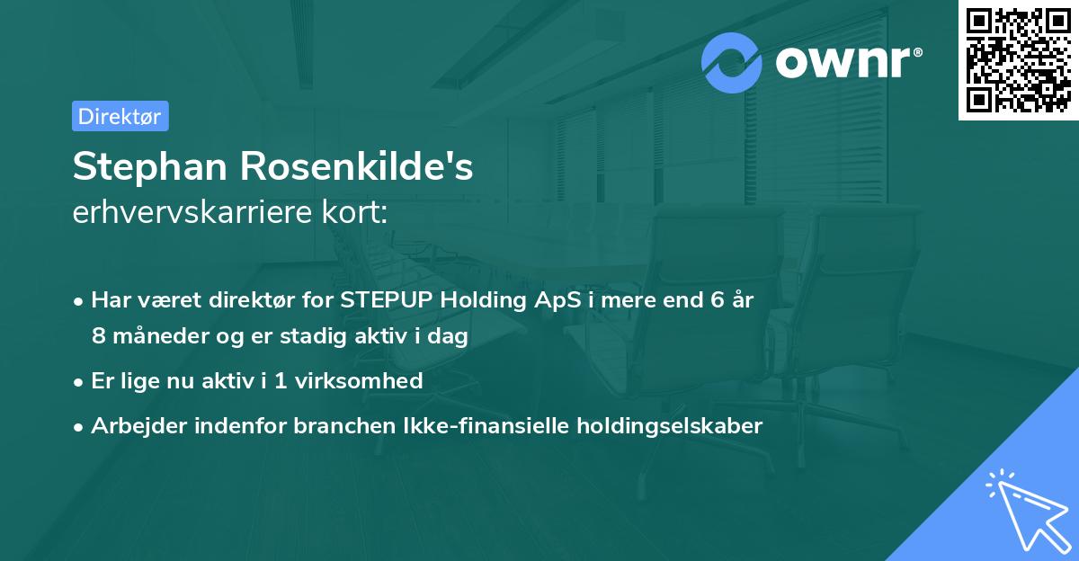 Stephan Rosenkilde's erhvervskarriere kort