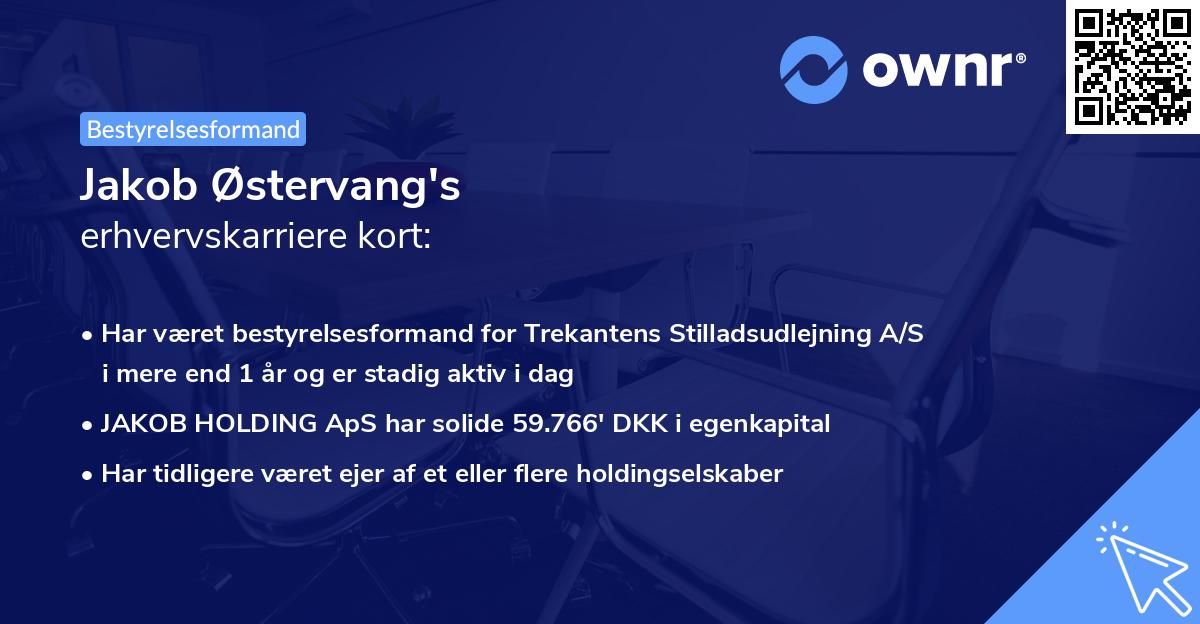 Jakob Østervang's erhvervskarriere kort