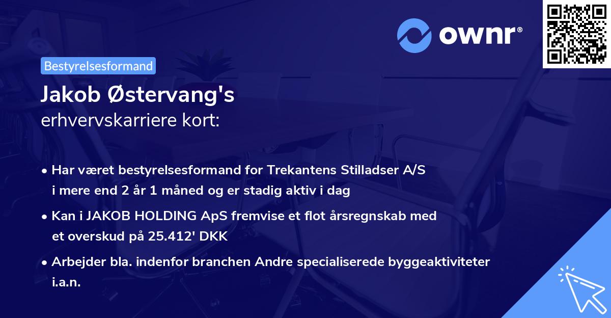 Jakob Østervang's erhvervskarriere kort