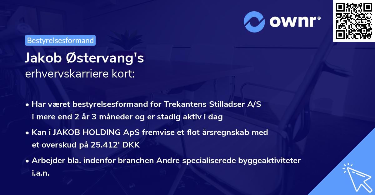 Jakob Østervang's erhvervskarriere kort