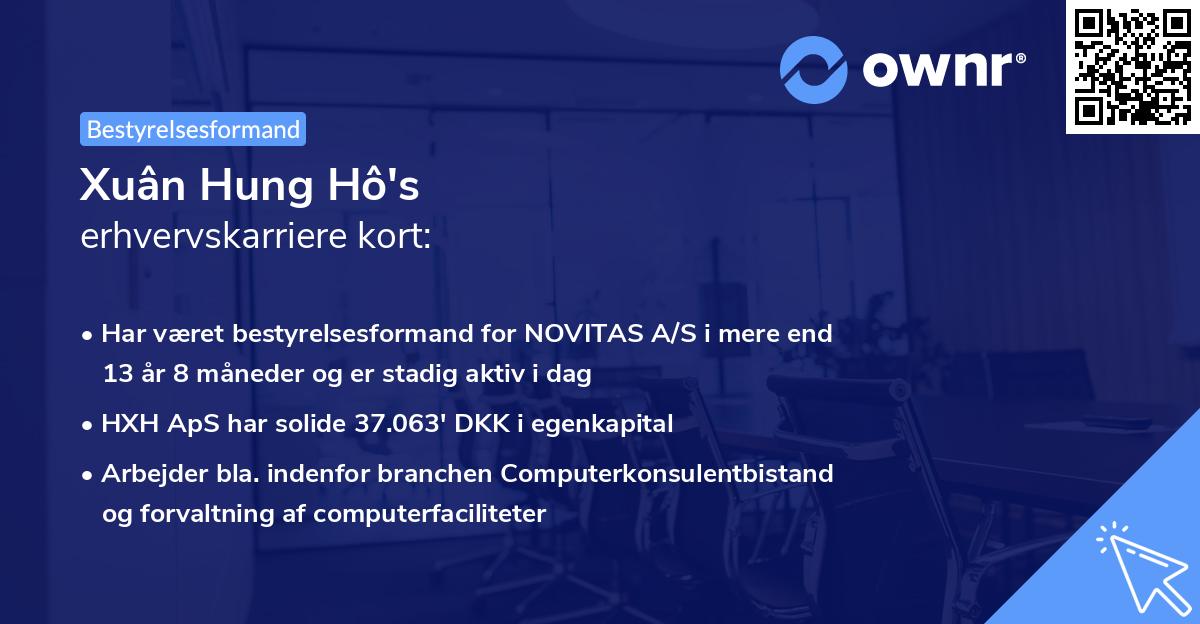 Xuân Hung Hô's erhvervskarriere kort