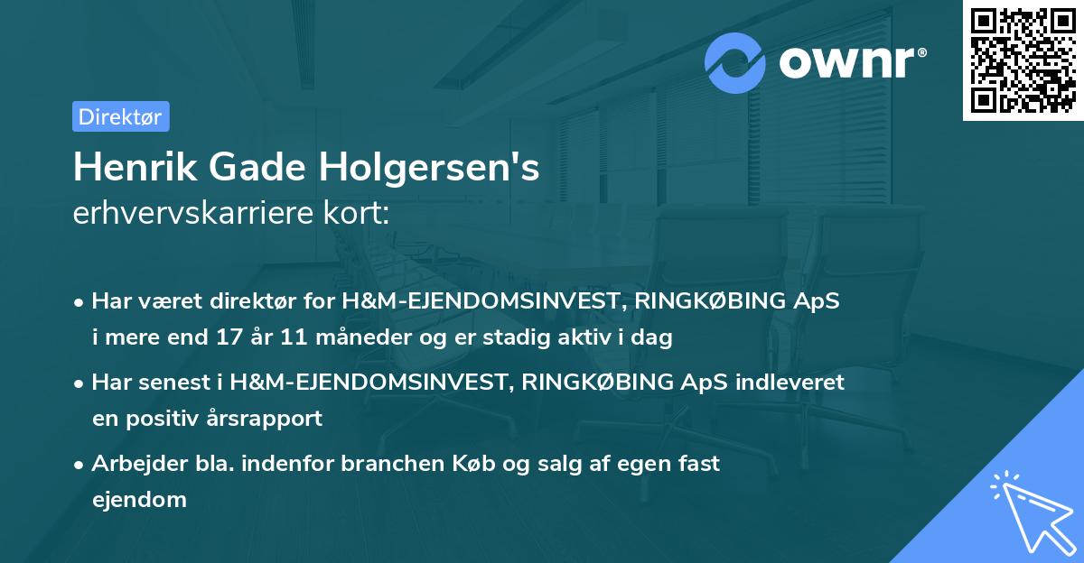 Henrik Gade Holgersen's erhvervskarriere kort