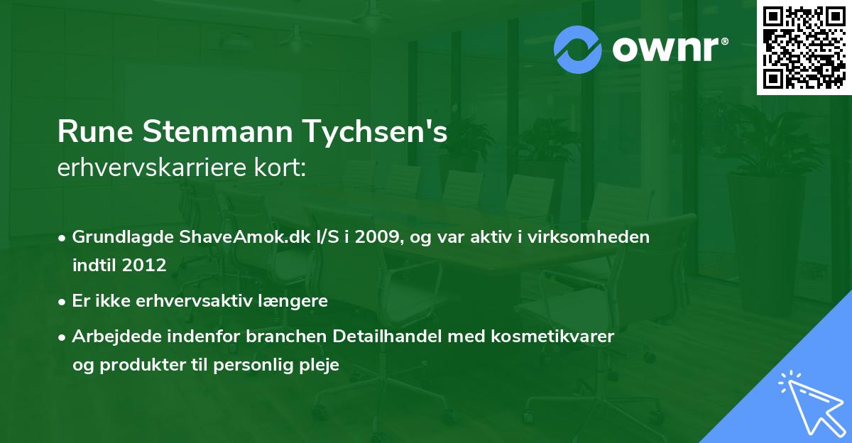Rune Stenmann Tychsen's erhvervskarriere kort