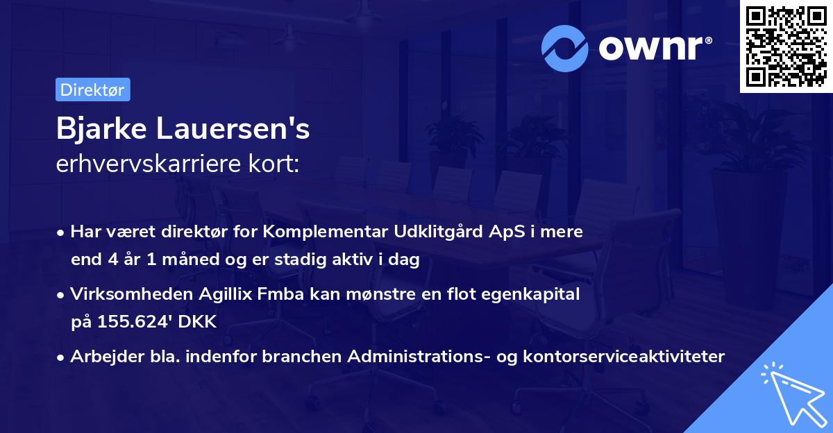 Bjarke Lauersen's erhvervskarriere kort