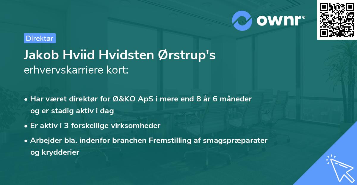 Jakob Hviid Hvidsten Ørstrup's erhvervskarriere kort