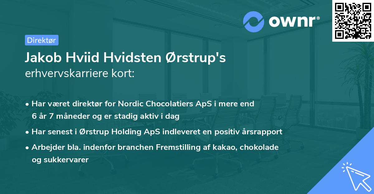 Jakob Hviid Hvidsten Ørstrup's erhvervskarriere kort