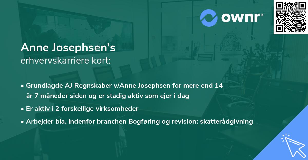 Anne Josephsen's erhvervskarriere kort