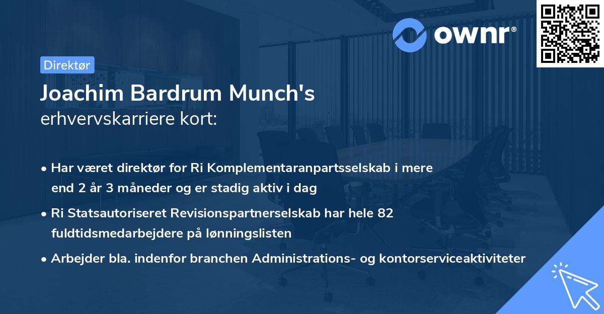 Joachim Bardrum Munch's erhvervskarriere kort