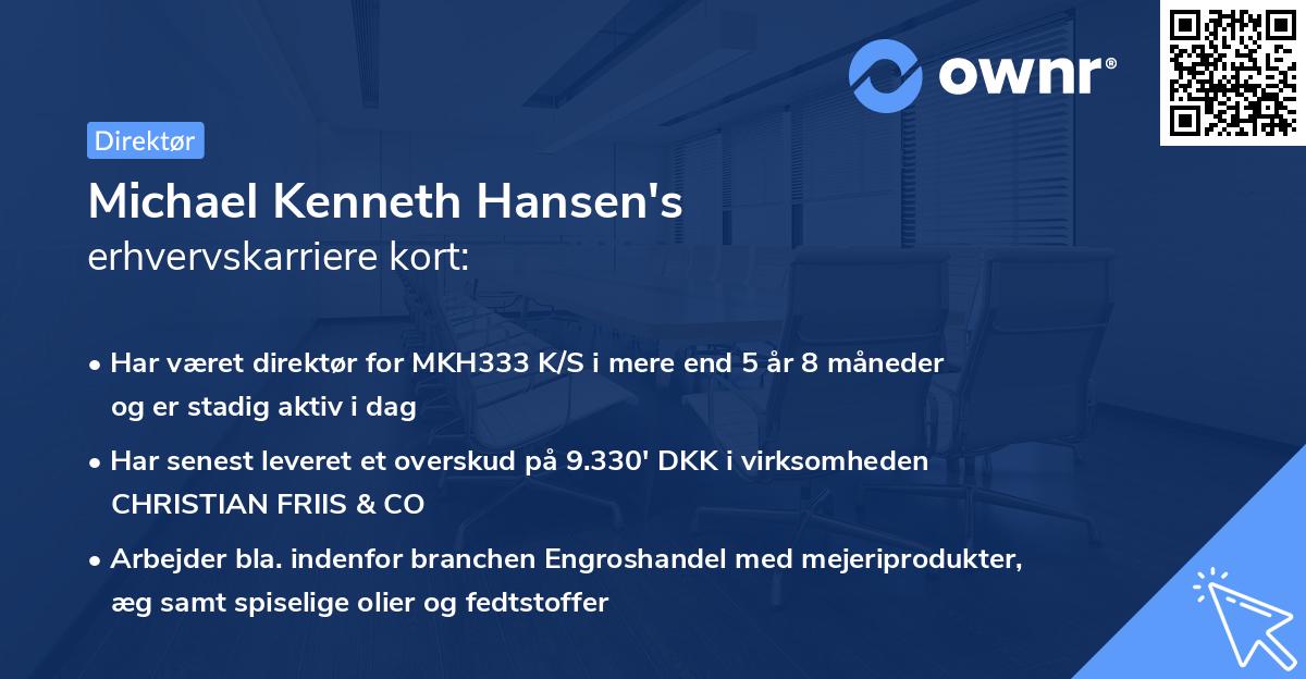 Michael Kenneth Hansen's erhvervskarriere kort