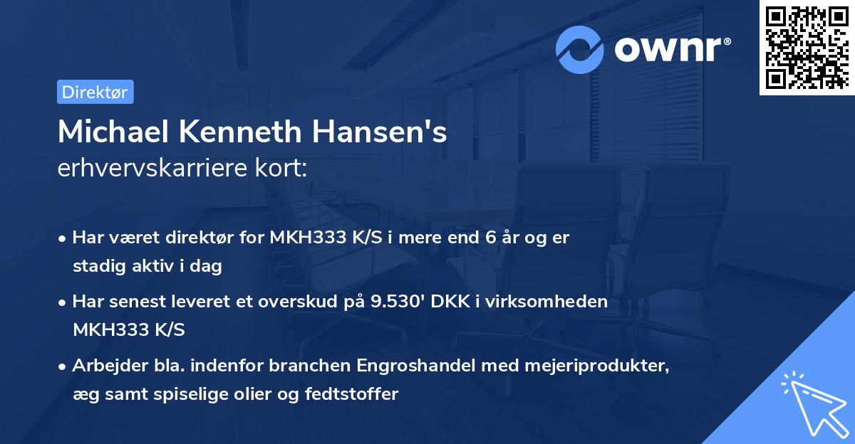 Michael Kenneth Hansen's erhvervskarriere kort