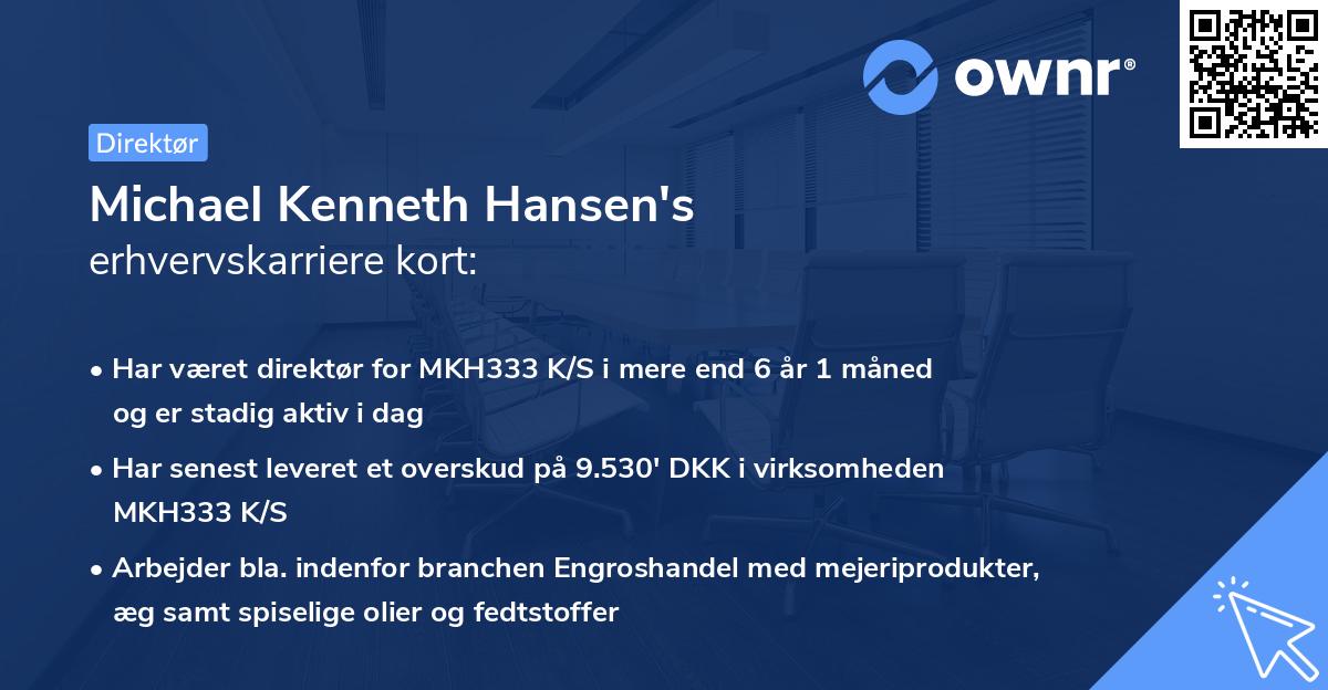 Michael Kenneth Hansen's erhvervskarriere kort
