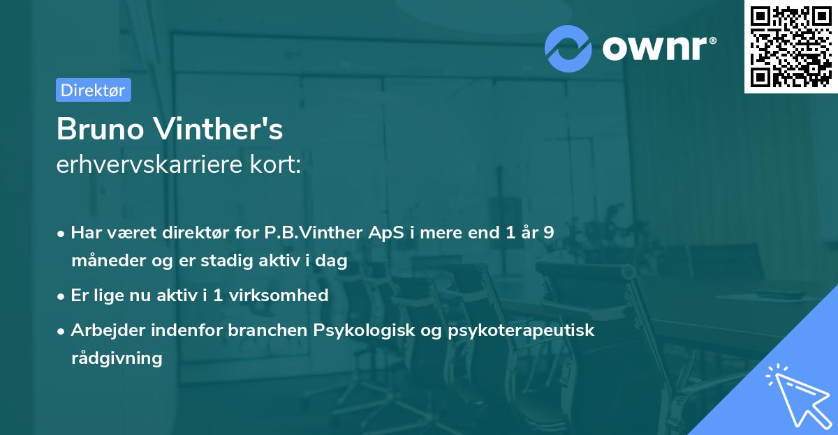 Bruno Vinther's erhvervskarriere kort