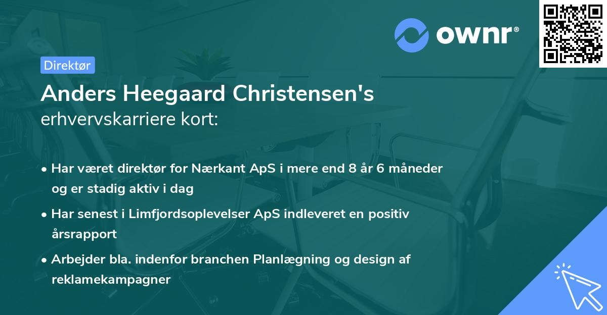 Anders Heegaard Christensen's erhvervskarriere kort