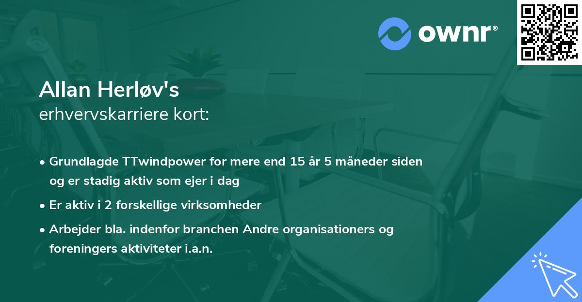 Allan Herløv's erhvervskarriere kort