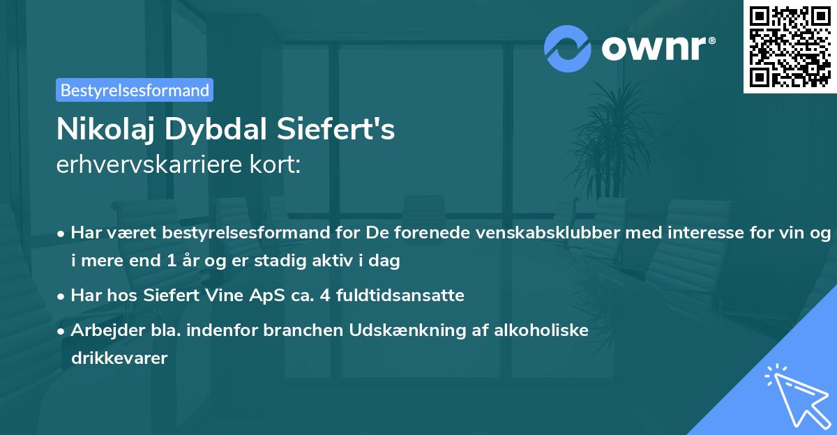 Nikolaj Dybdal Siefert's erhvervskarriere kort