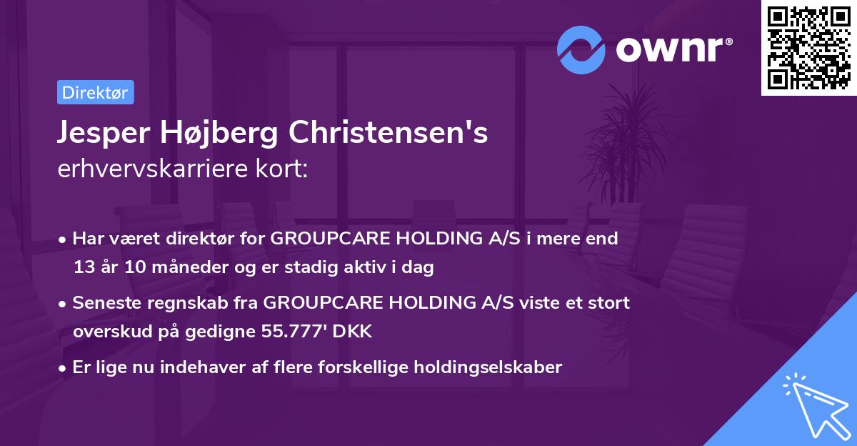 Jesper Højberg Christensen's erhvervskarriere kort