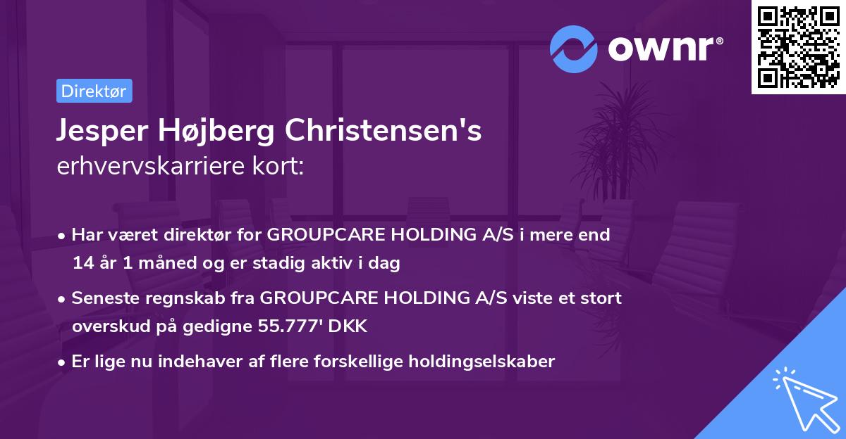 Jesper Højberg Christensen's erhvervskarriere kort