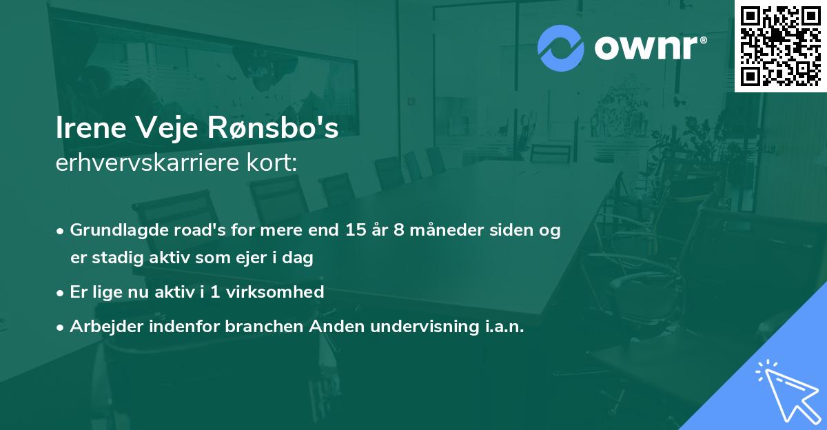 Irene Veje Rønsbo's erhvervskarriere kort