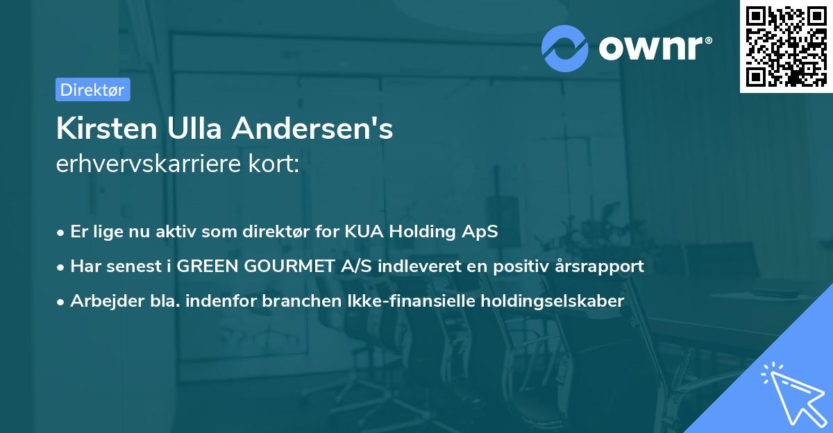 Kirsten Ulla Andersen's erhvervskarriere kort